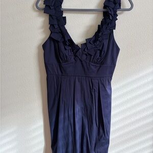 Navy Ruffle Dress